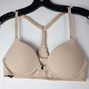 Pepper T-Back Racerback Bra Size 34A Beige Nude Minimmalist Everyday Comfort UW